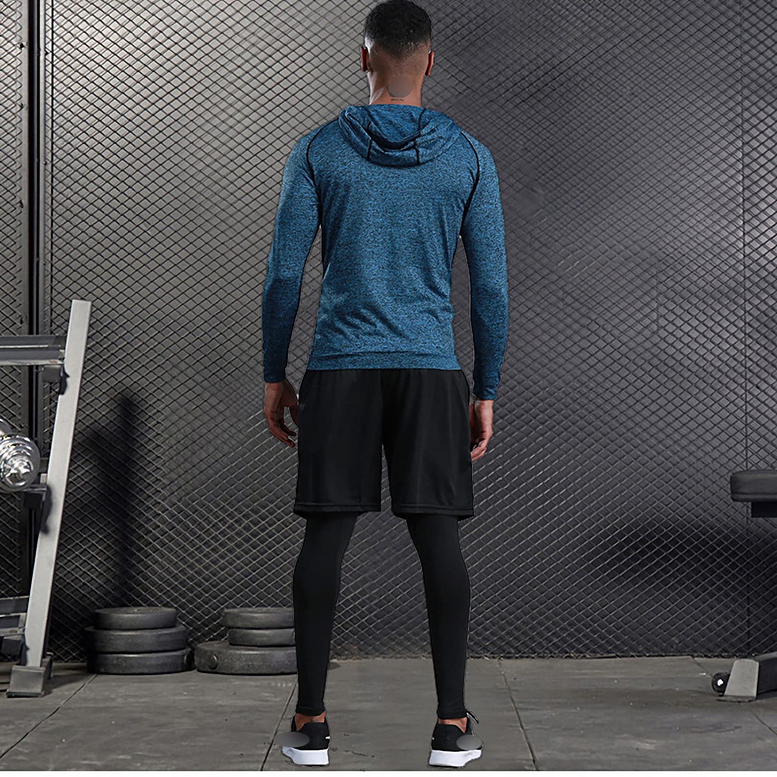 7-częściowy męski zestaw odzieży fitness, szybkoschnące legginsy na siłownię, outdoorowa warstwa bazowa odzież sportowa, styl 11, 4XL