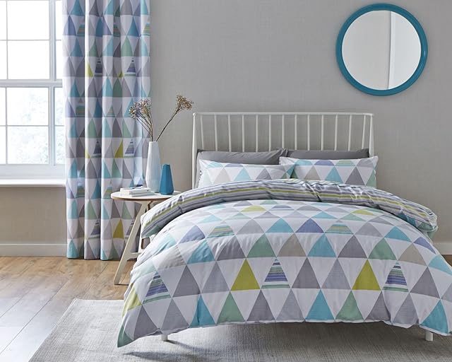 Catherine Lansfield Scandi Geo Easy Care Double Duvet Set Multi