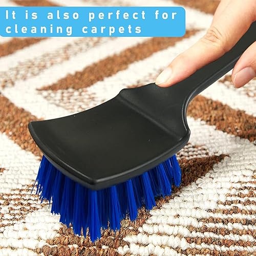 Miniatura 6 de Cepillo de lavado de auto, no raya, rueda y cepillo de neumáticos para llantas de automóvil, limpiador de neumáticos de cerdas rígidas de mango