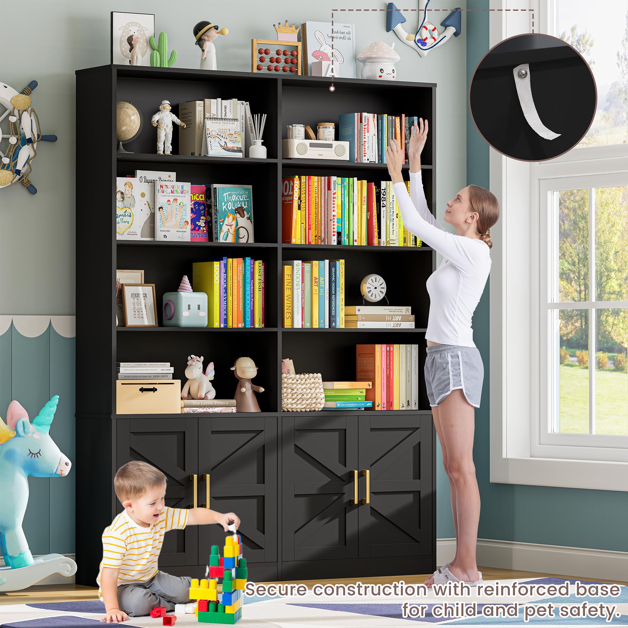 Amazon.com: Standifurno Black Bookshelves and Bookcases with 4