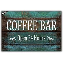 Welcome Doormat Coffee Bar Open 24 Hours Door Mat, Coffee Door Mat,Coffee Bar Entrance Mat, Farmhouse Bar Floor Rugs Outdoor