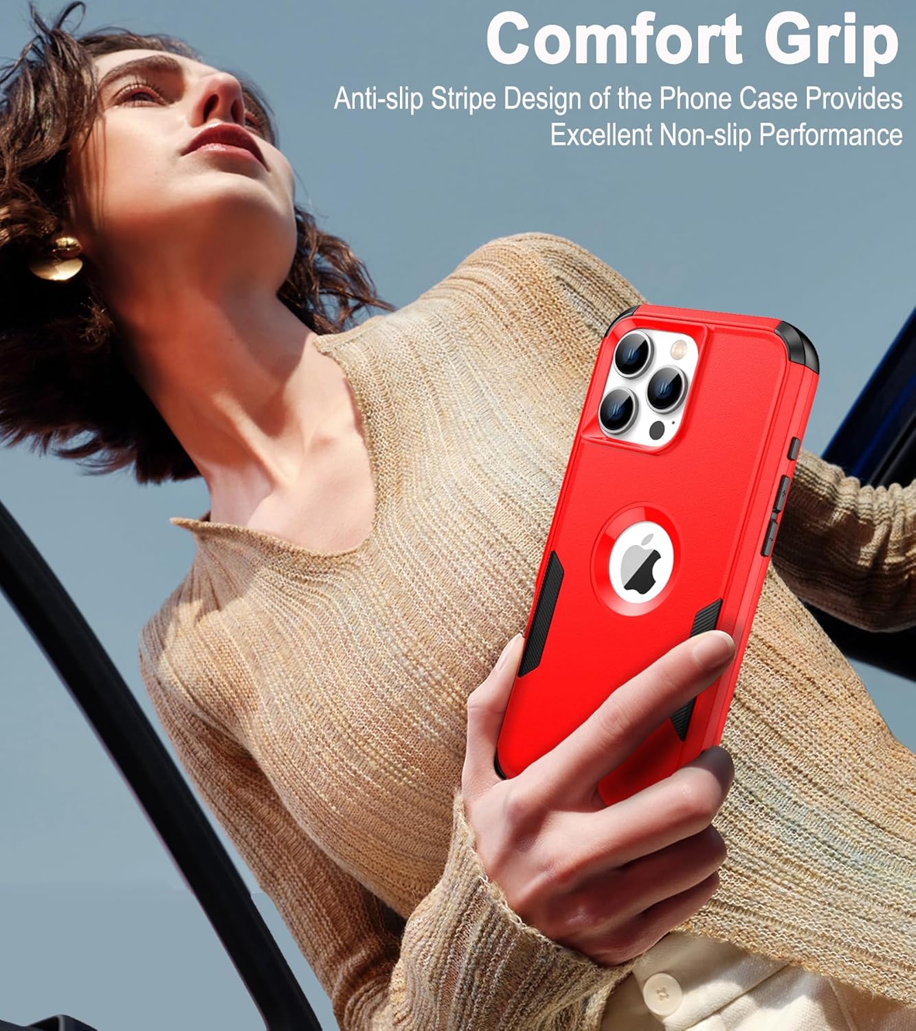 for iPhone 16 Pro Max Case with Belt Clip Holster,2X Screen Protector, Heavy Duty Protection,Military-Grade Protection,Anti-Drop,Shockproof Phone Cover for iPhone 16 Pro Max Case,Red&Black