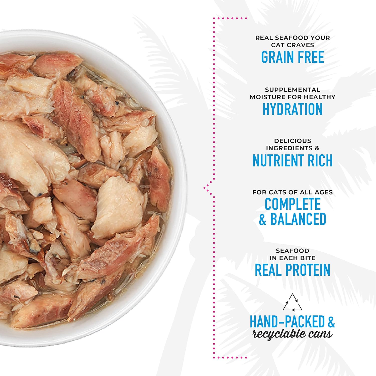 Tiki Cat Luau Shredded Meat, Seabass Recipe in Seabass Consumme, Grain-Free Balanced Nutrition Wet Canned Cat Food, For All Life Stages, 6 oz. Can (8 Count)