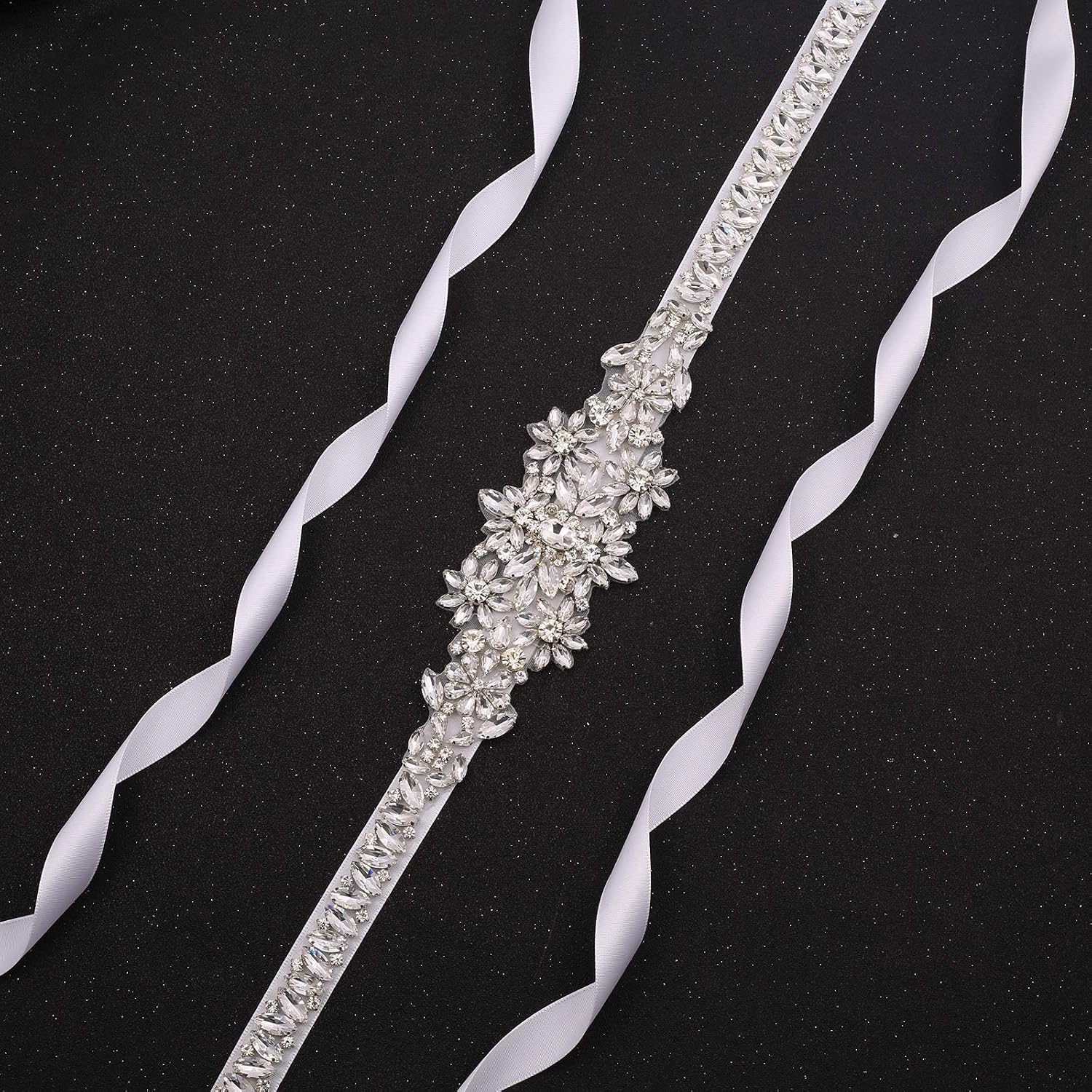 Women's Rhinestone Wedding Sash Belt Crystal Bridal Belts for Party Prom Evening Dresses Gown