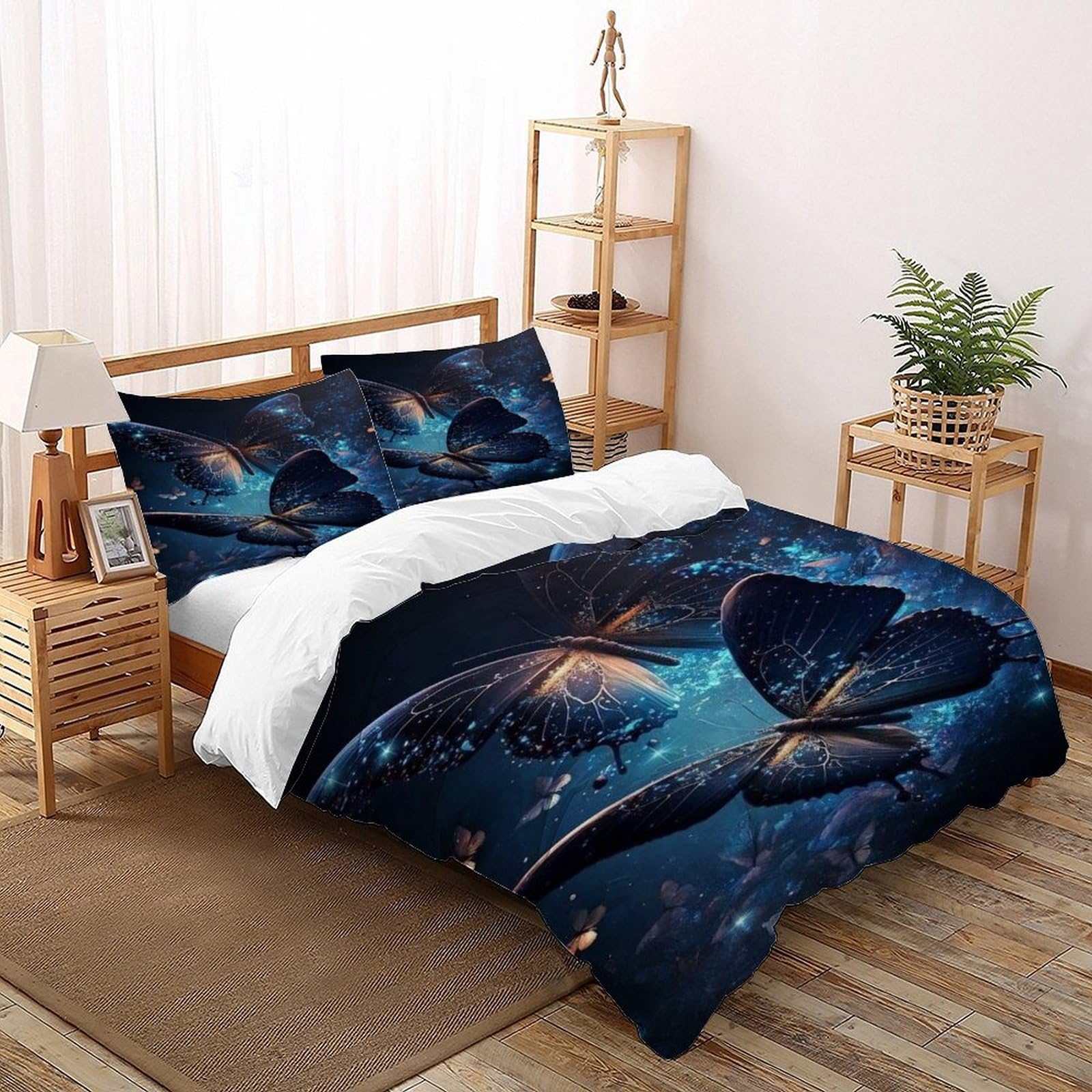 Parure de lit microfibre adulte motif schmetterling galaxie de luxe