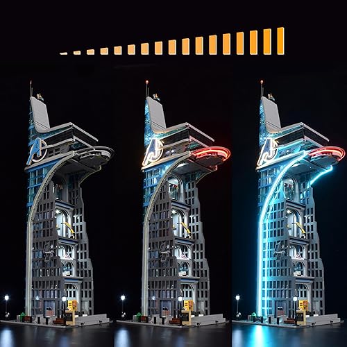 Miniatura 5 de LightGo Kit de iluminación LED diseñado para Marvel Avengers Tower compatible con Lego 76269 juego de construcción, no incluye modelo (versión