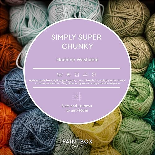 Miniatura 10 de Paintbox Yarns Simply Super Chunky Yarn - Hilo súper voluminoso (100% acrílico), color crema de vainilla #1107