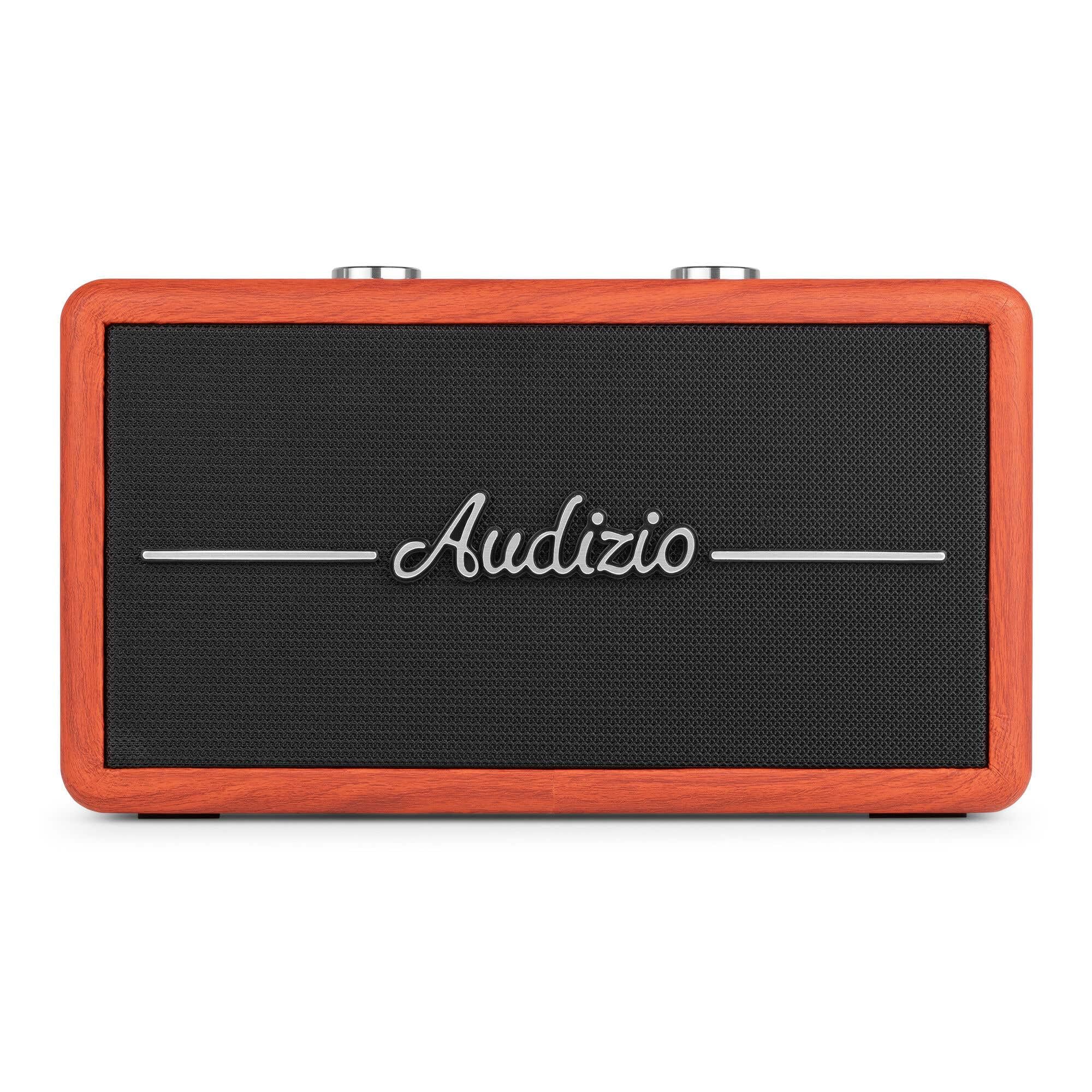 Audizio Tune60 Enceinte Portable BT Rétro avec Radio Dab+ et FM - Haut Parleur sans Fil Vintage 40W avec USB, Micro SD, AUX et Télécommande - Enceinte Mobile Design Cerisier