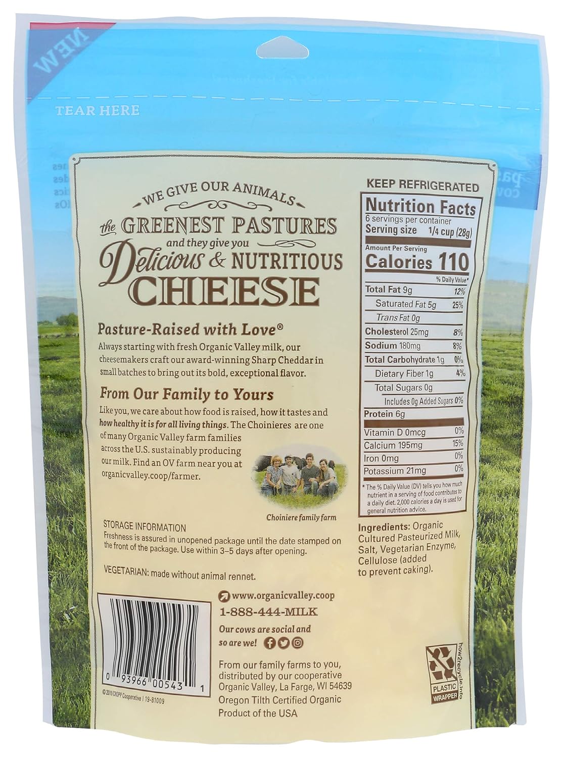 Organic Valley Organic Thick Cut Shredded Sharp Cheddar Cheese