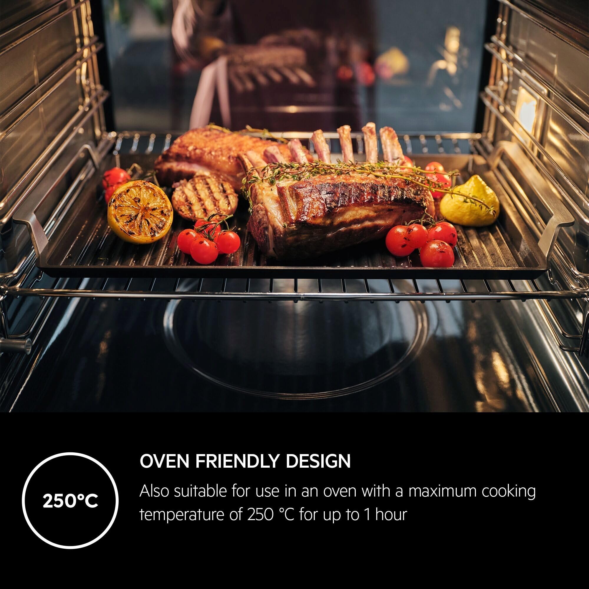 AEG Plancha Grill 2.0, rivestimento antiaderente in ceramica Easy2Clean, distribuzione ottimale del calore, per forno e piano cottura, A9HHPG11