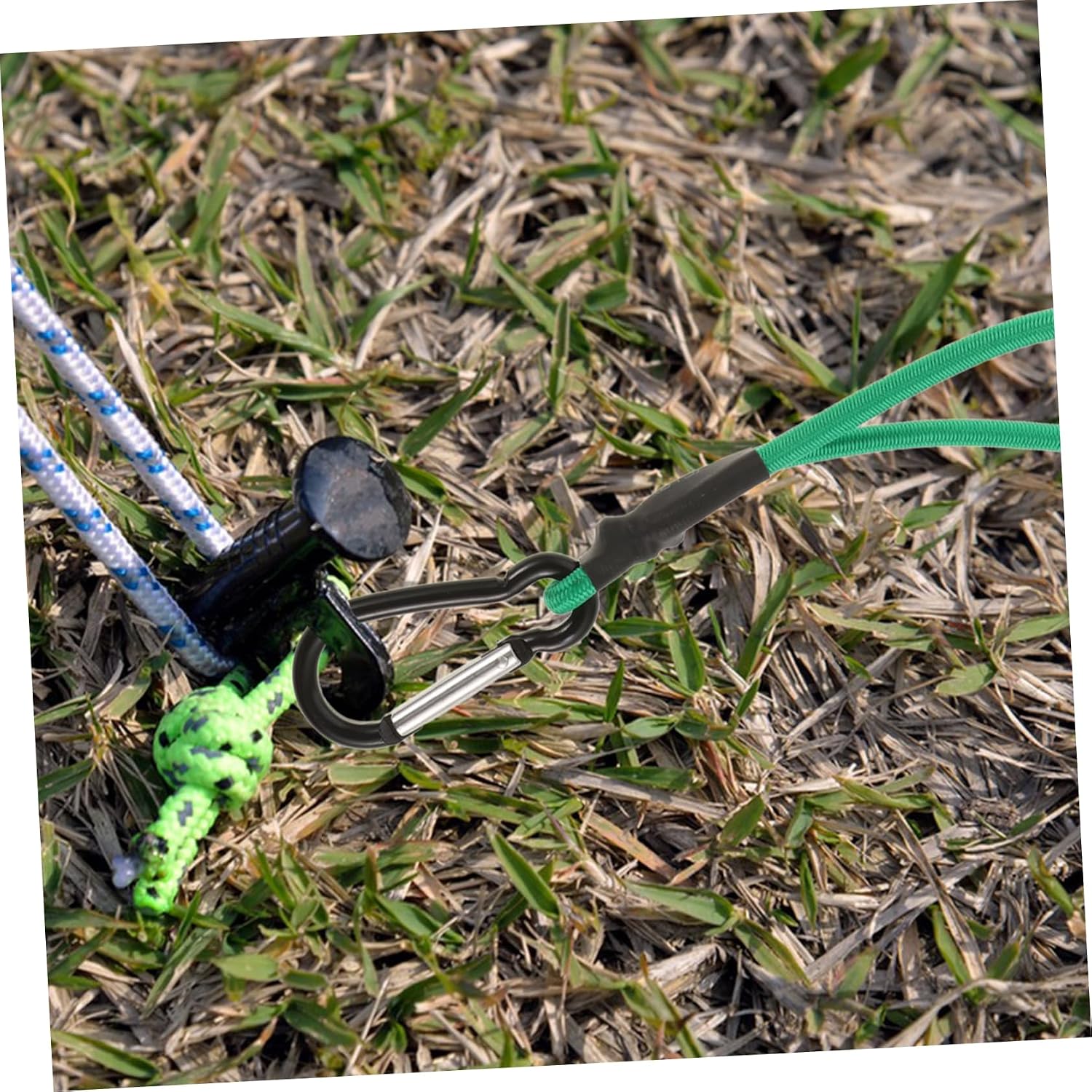 Toyvian 4Pcs Outdoor Elastic Rope Buckles Portable Tent Fixing Hooks for Camping Lightweight Durable Gripping Power for Various Outdoor Activities