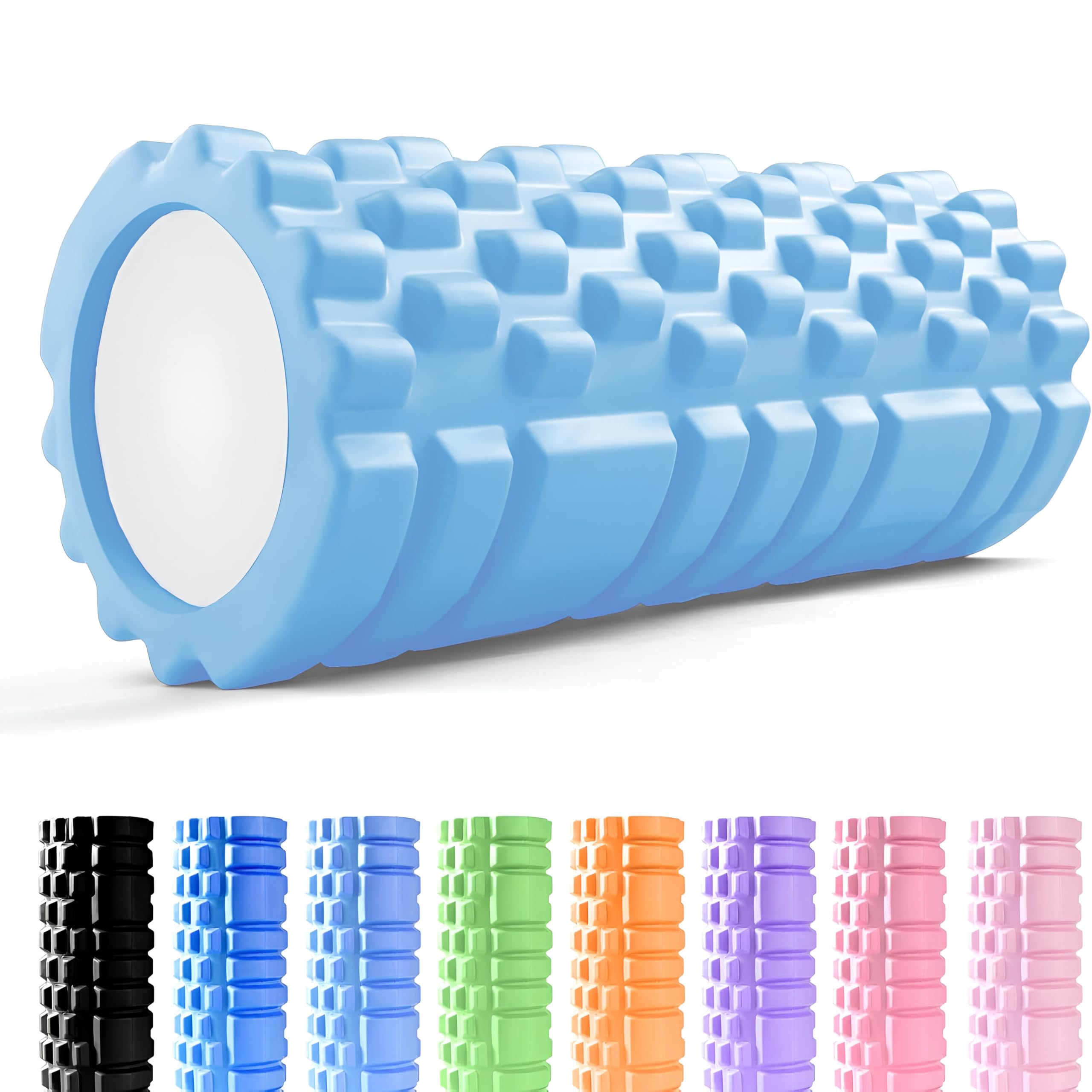 NTEK Foam Roller for Deep Tissue Massage—Trigger Point Muscle Roller for Physio, Back, Legs, Calf & Glutes—Ideal for Muscle Recovery, Pilates, Yoga & Home Gym Fitness (Blue)