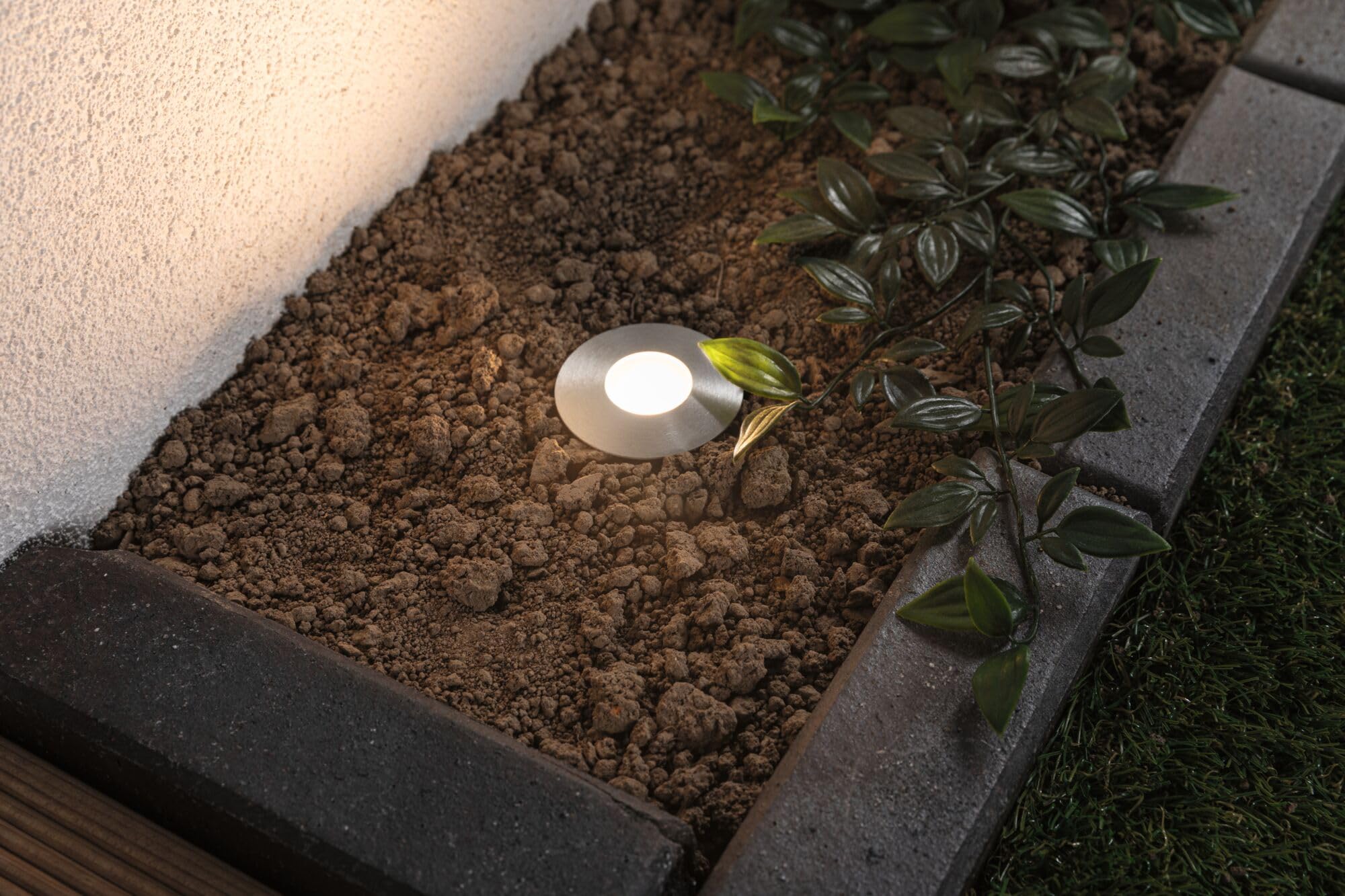 Paulmann 93949 Outdoor Plug&Shine Kit encastrés sol LED, IP67, 3000K, 3x2,5W, 24V, 55 mm, Argent inoxydable, Plastique