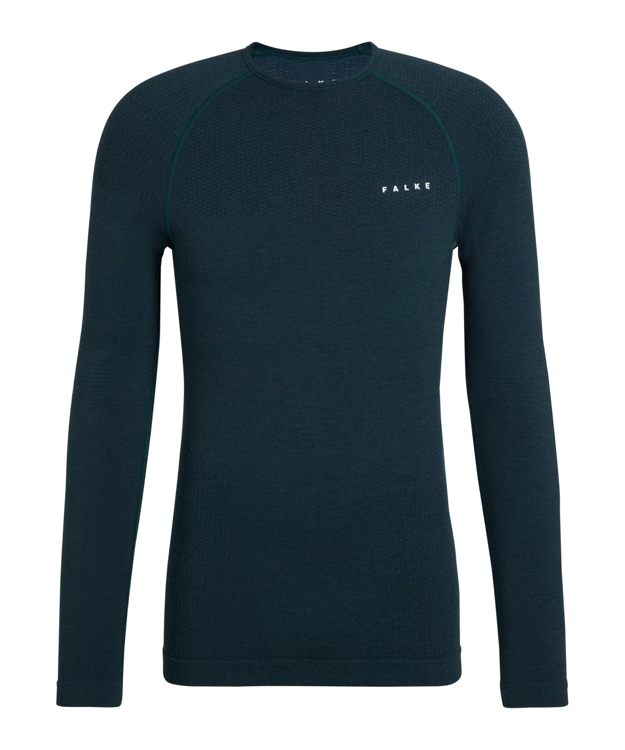 FALKE Mężczyźni Warstwa podstawowa (góra) Wool-Tech Protective M L/s Sh wełna materiał funkcjonalny szybkoschnące ciepłe 1 Sztuka, Zielony Holly 7385, S