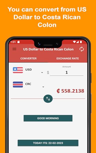 US Dollar to Costa Rican Colon To see the Exchange rate on your Phone and Tablet