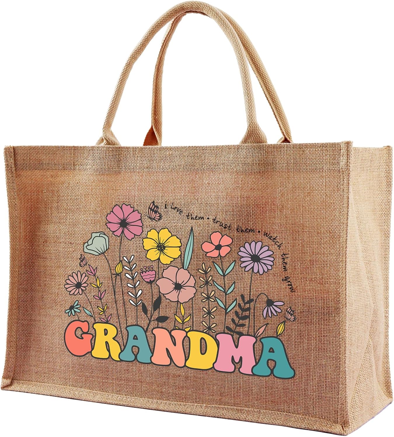 Jute Tote Bags for Women, Appreciation Gifts for Teacher, Women, Mom for Christmas, New Year, Mothers Day