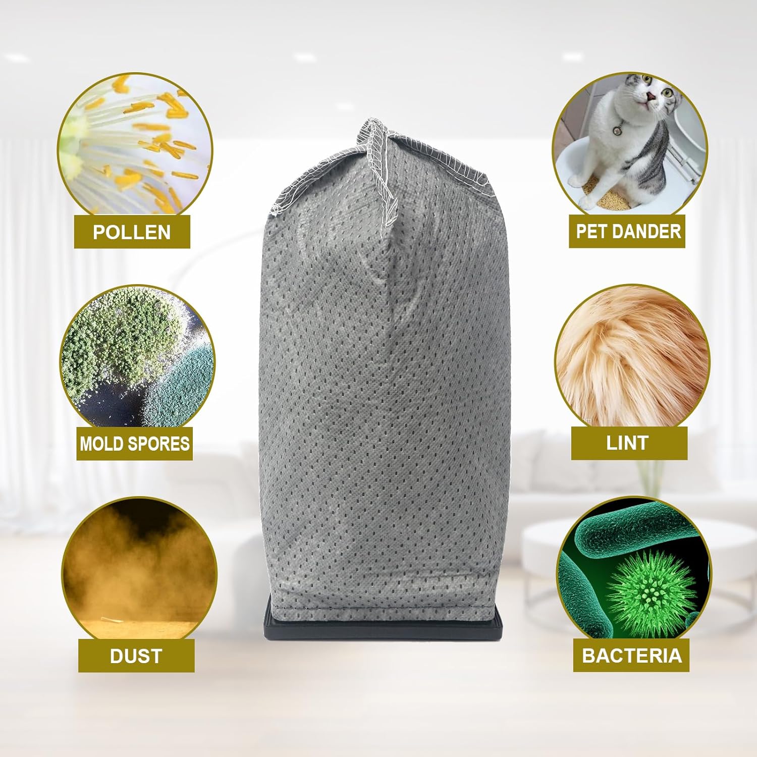 HEPA Cloth Filter Bags Replacement for Hoover Porta Power Swingette S1015 S1029 CH30000 Commercial Canister Vacuum Cleaner Bag, Replace 43662023 (4 Pack)