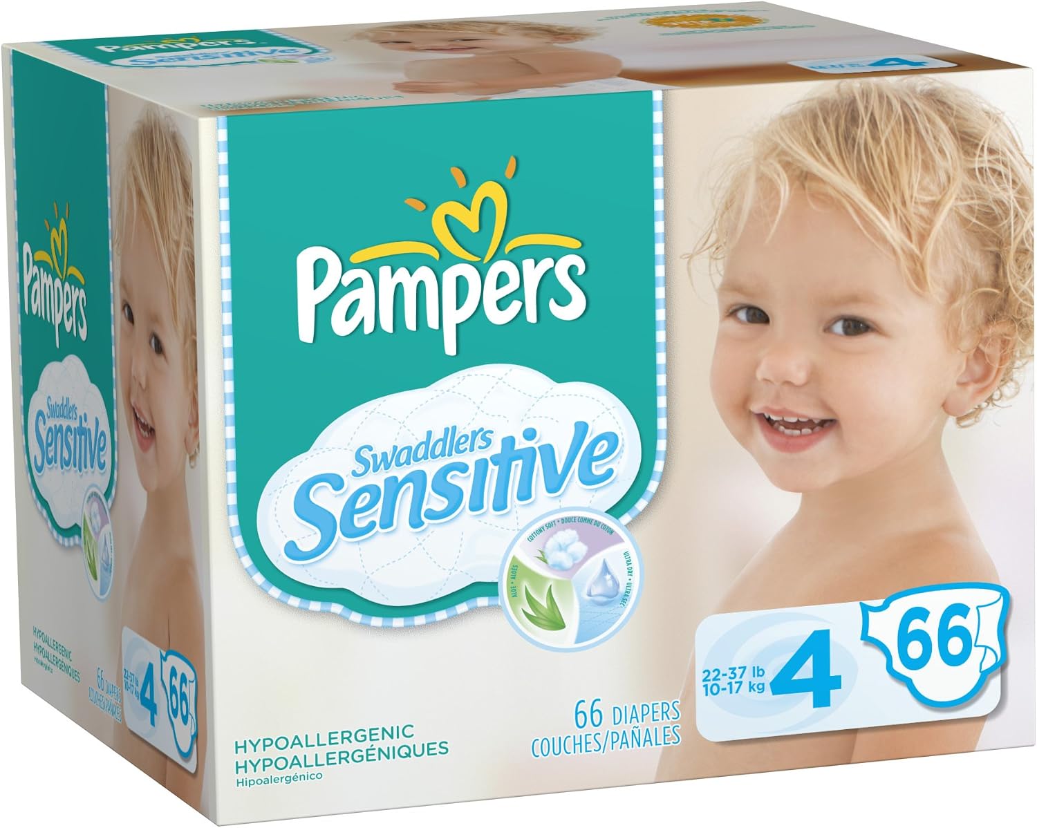 Pampers Swaddlers Sensitive Diapers Super Pack Size 4, 66 Count
