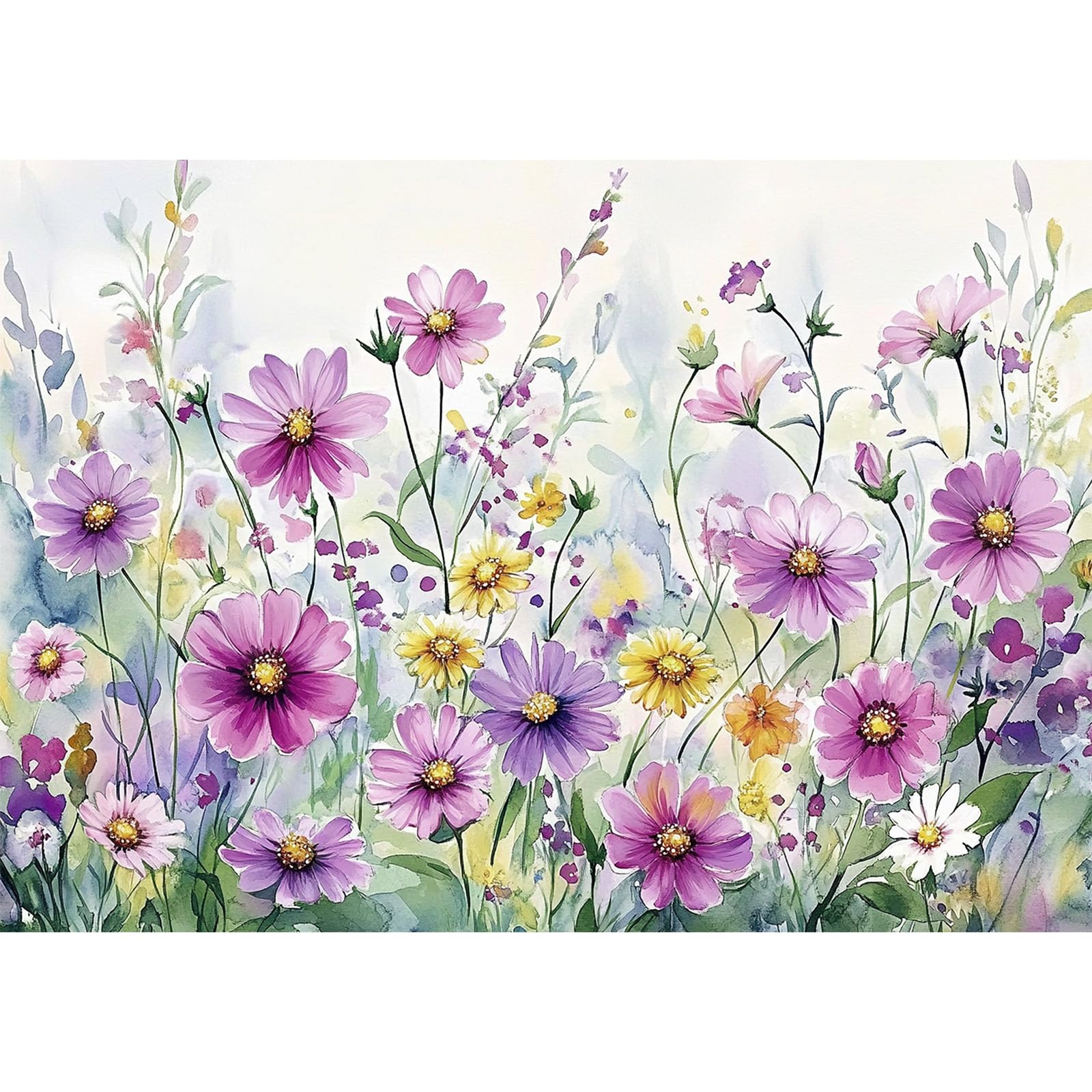 NEWENMO 5D Wildflowers Diamond Painting Kits for Adults,Beautiful Flowers Diamond Art Kits,DIY Full Drill Crystal Embroidery Gifts,Diamond Art Craft,for Living Room Home Wall Decoration-30x40cm