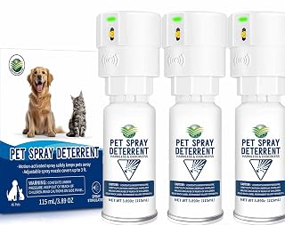 Cat Spray Deterrent System [ 3 Pack ] Cat Deterrent Spray, Motion Activated Pet Deterrent Spray System for Cats & Dogs Odorless Pet Deterrent, Senses Pets Up to 3 Feet Away, Friendly & Safe