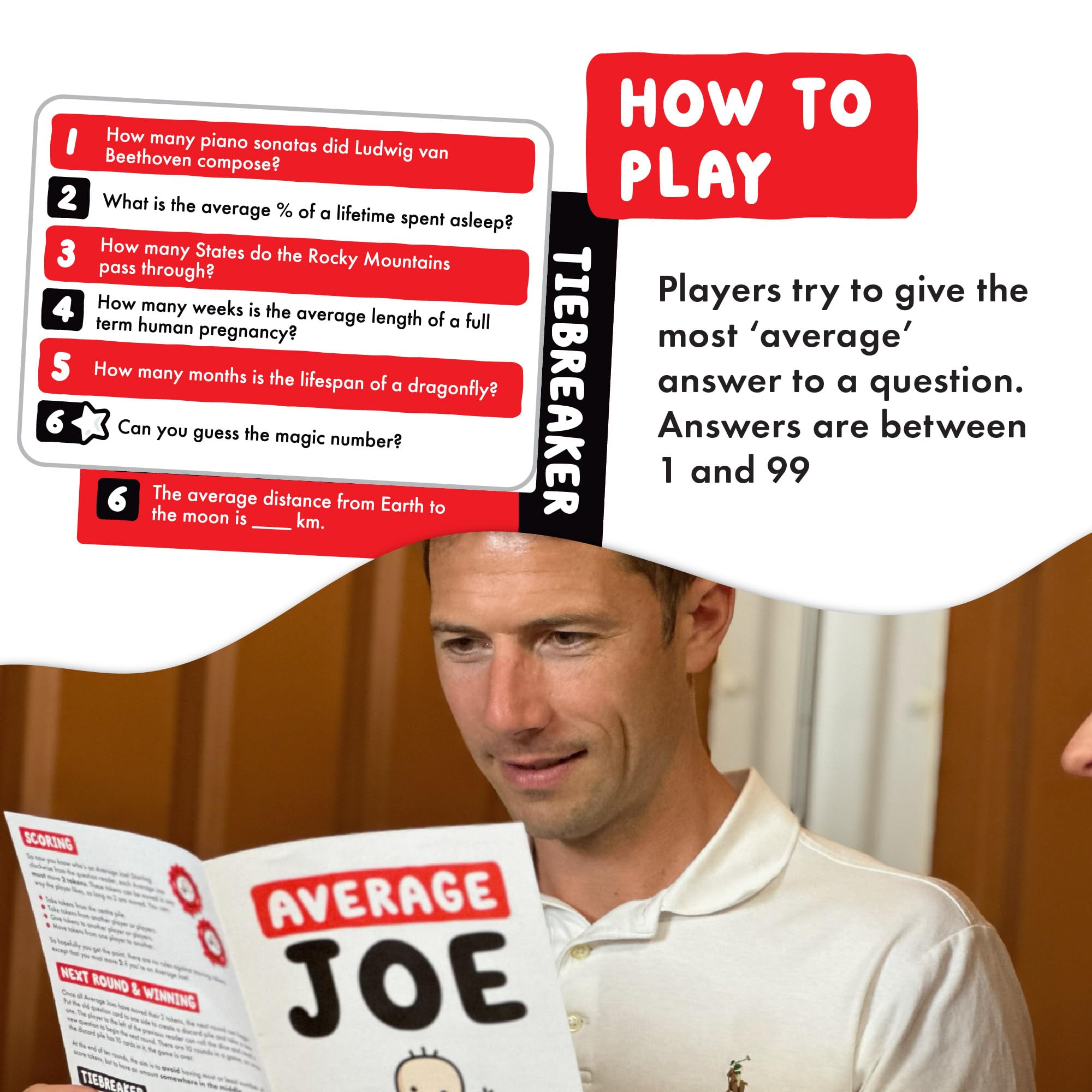 Gioco Da Tavolo Average Joe – 600 Domande, Divertimento Per Famiglie E Amici, Età 8+, 3-6 Giocatori, 30 Min - 5