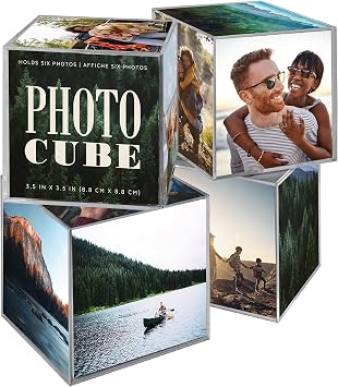 MCS 3.25x3.25 Inch Clear Plastic 6 Sided Photo Cube 4-Pack, Clear 65750