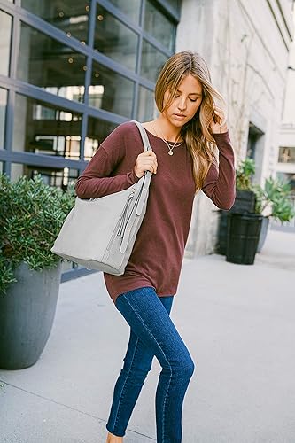 Miniatura 7 de 2pc Set Faux Leather Large Hobo Bag with Pouch Purse