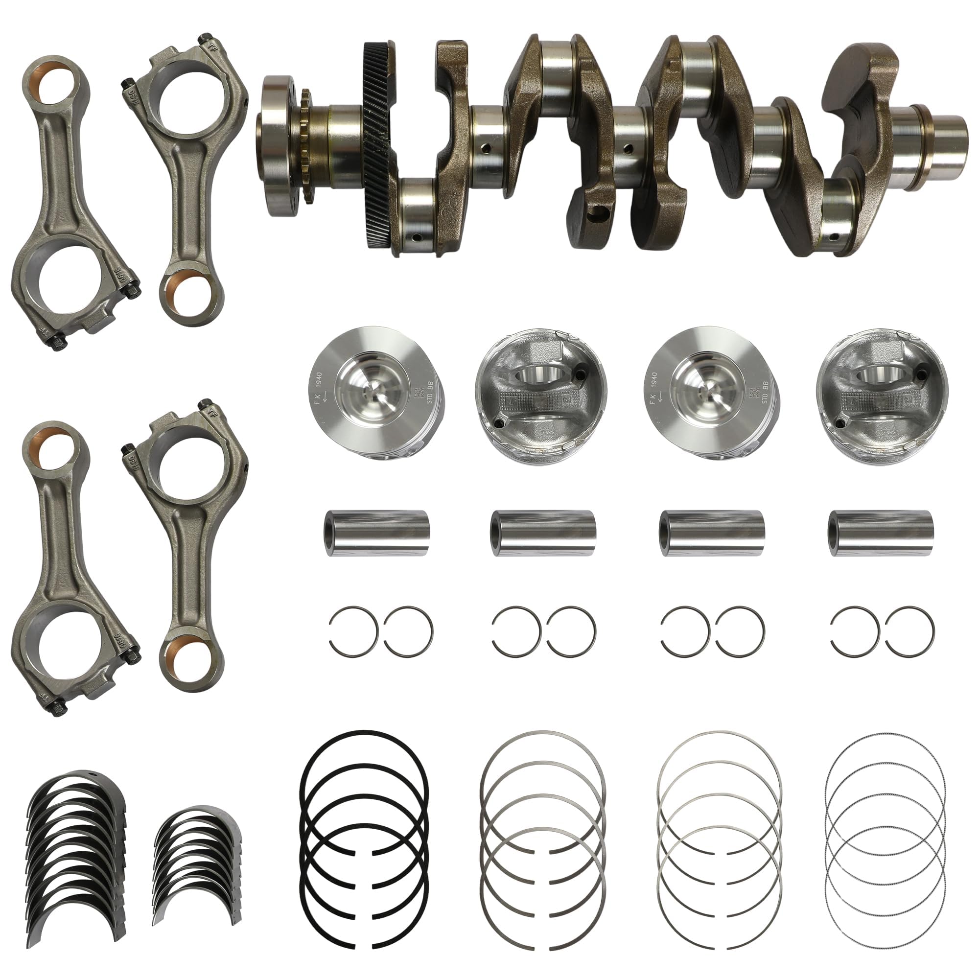 Engine Crankshaft Piston Kit Connecting Rod Bearing Fit For Land Rover Jaguar E-PACE X540 XE X760 XF X260 Evoque L538 L551 Velar L560 Diesel 204DTD