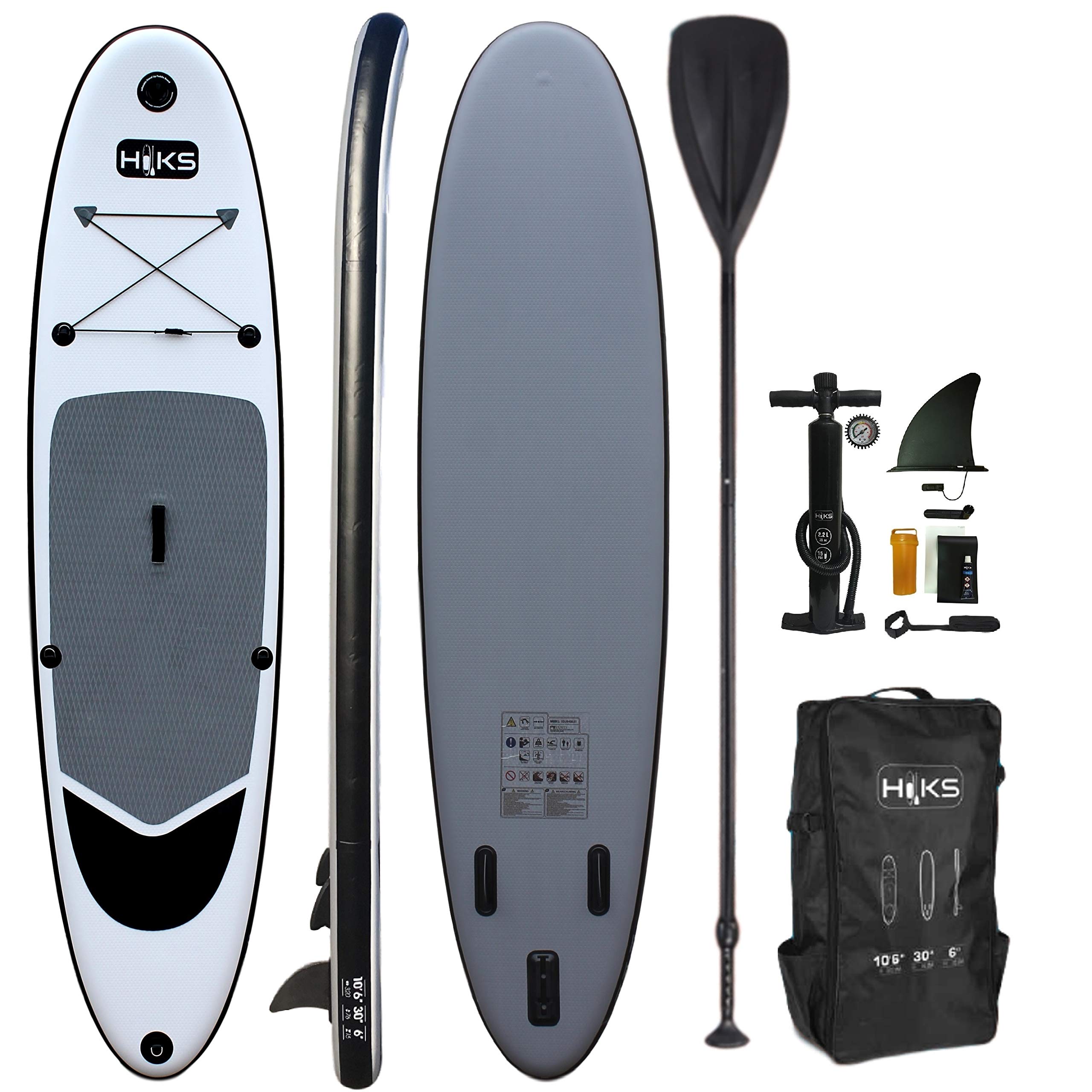 3.2m Stand Up Paddle SUP Board Set Inc Paddle HIKS Battleship Grey 10