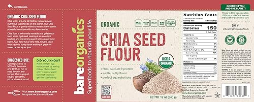 Miniatura 2 de BareOrganics Harina de semillas de chía, 12 onzas (paquete de 2)