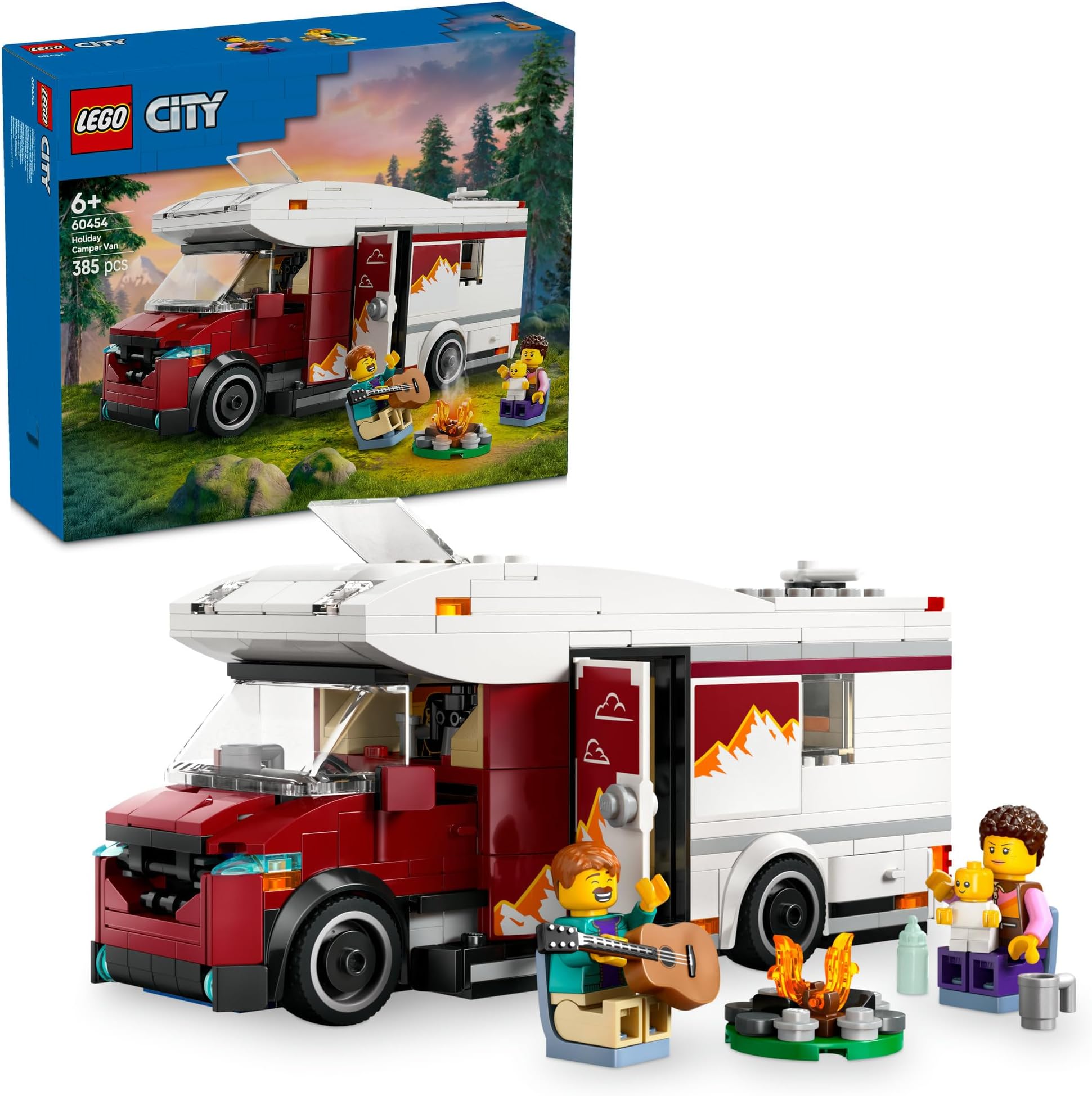 LEGO City Holiday Camper Van Toy, Building Blocks, Educational Toy, Present, Birthday Gift, For Boys, Girls, Children, 6, 7, 8, 9 Years, Vehicle, Car, Model Car 60454