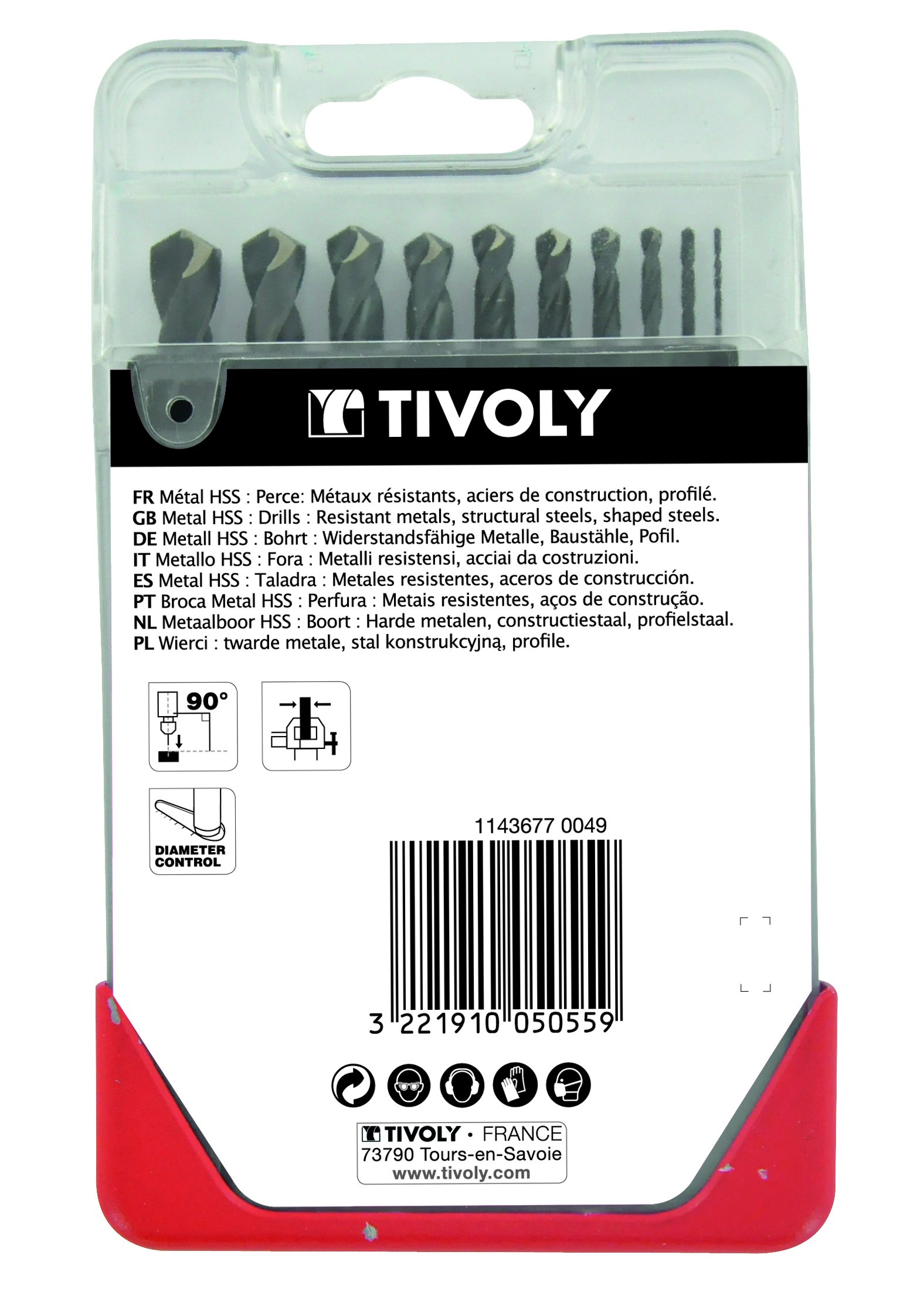 Tivoly AP13 - Pack of 10 Drill Bits for Metal DIN 338 HSS Diameter of 1, 2, 3, 4, 5, 6, 7, 8, 9, 10 mm) - Image 3