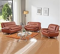 Vista 9 de Moderno juego de sofá de 3 piezas para sala de estar, juego de sofá de piel sintética, color negro