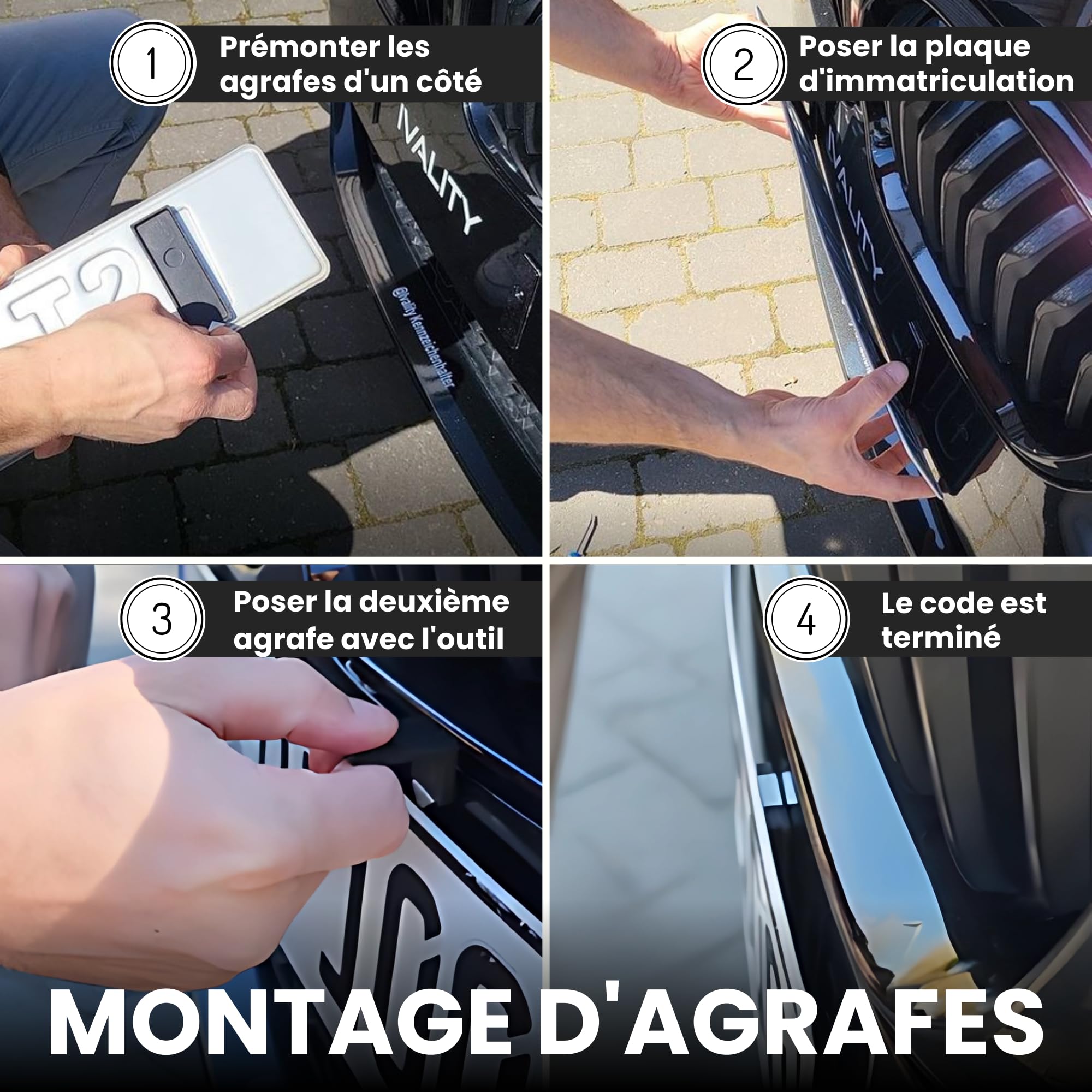 Ivality Support Plaque Immatriculation Magnétique pour 2 Plaque, Porte-Plaque Invisible sans Cadre pour Voitures, Porte-Plaque Amovible Autrichien, Homologué Route, Certifié TÜV Jusqu’à 350 km/h