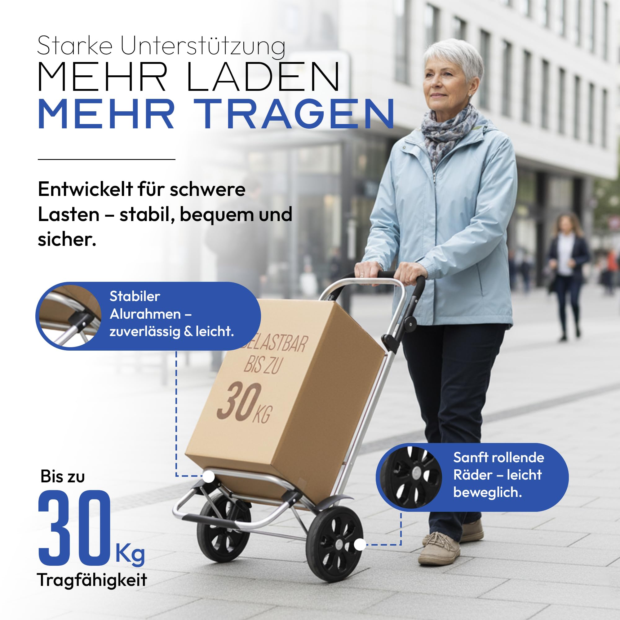Dimono® Einkaufstrolley Klappbarer 3 in1 Trolley zum Einkaufen; 56 Liter inkl. Kühlfach; Transportwagen Shopping-Trolley Einkaufswagen Einkaufstasche (Schwarz) (Schwarz)