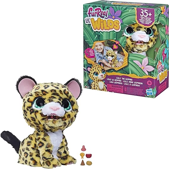 FurReal Lil’ Wilds Lolly the Leopard Interactive Plush Toy, 4+