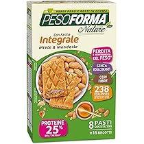 Pesoforma 16 Biscotti, Miele e Mandorle, con Farina integrale, per Rimettersi in Forma con Gusto, solo 238 Calorie, 8 Pasti Sostitutivi