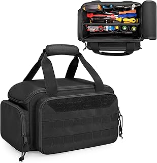Bolsa de ferramentas, bolsa organizadora de armazenamento de ferramentas manuais para homens, bolsa tática, mala de trabalho multiuso para reparadores, eletricistas, carpinteiros, preto