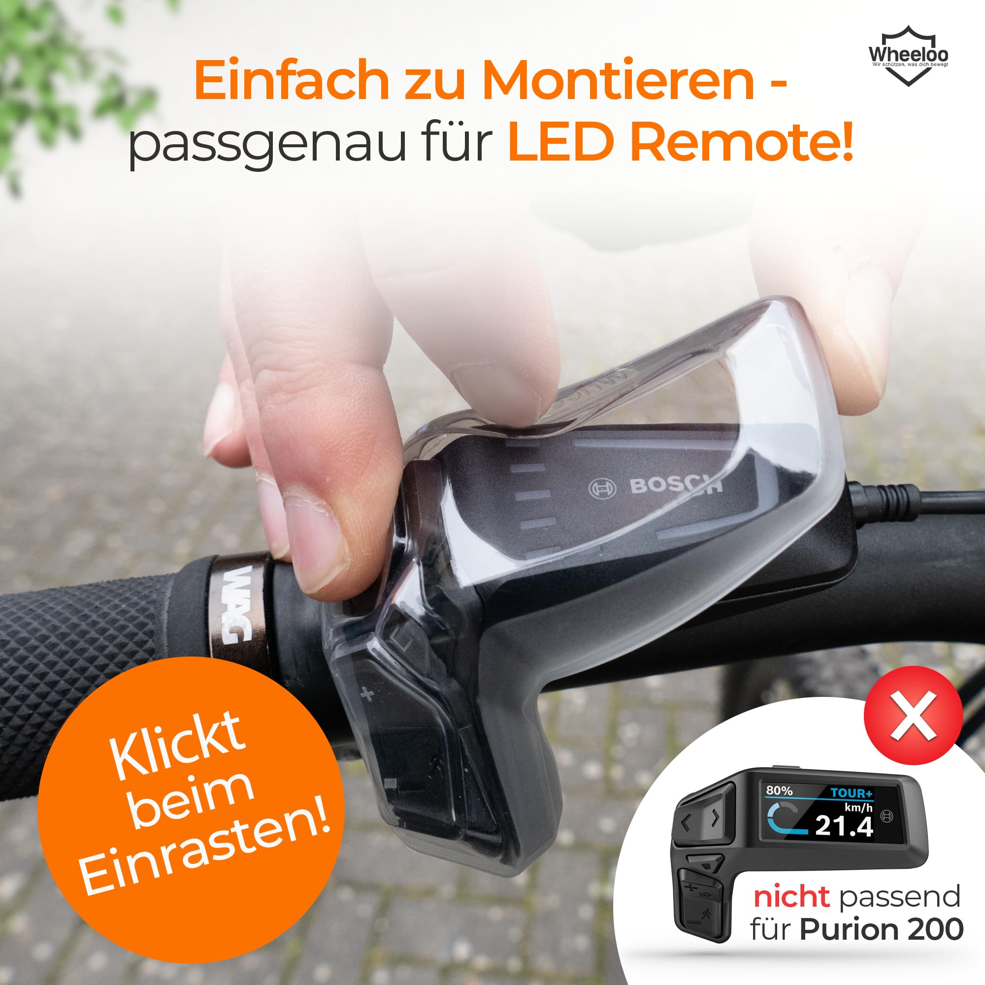 3er Set Transparente Schutzhüllen für Bosch LED Remote & Kiox 300 + Neoprentasche I Ebike Display Schutzhülle I E Bike Displayschutz Abdeckung I E-Bike Zubehör Regenschutz Hülle I WHEELOO