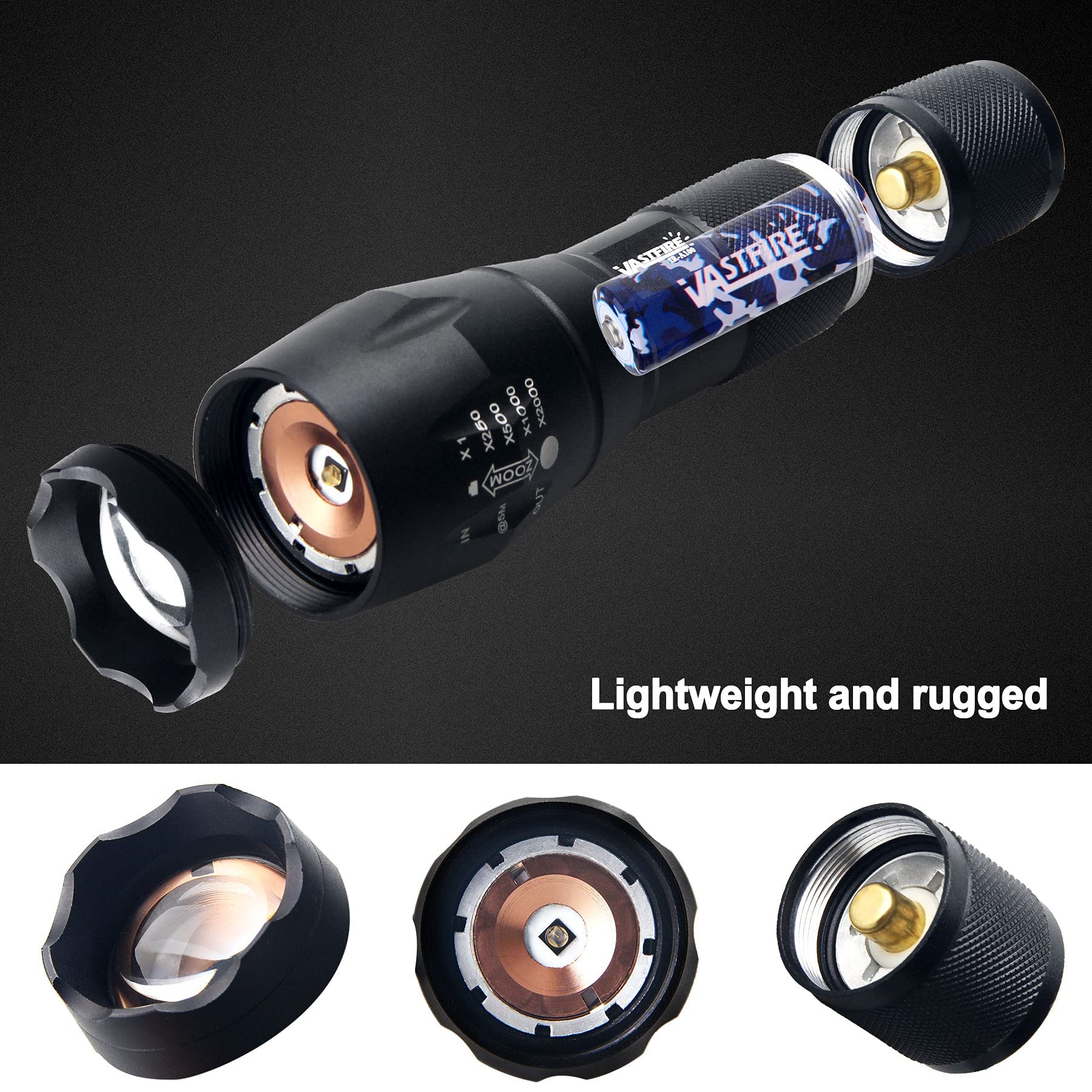 VASTFIRE Handheld IR Illuminator for Night Vision Scope Zoomable Spot