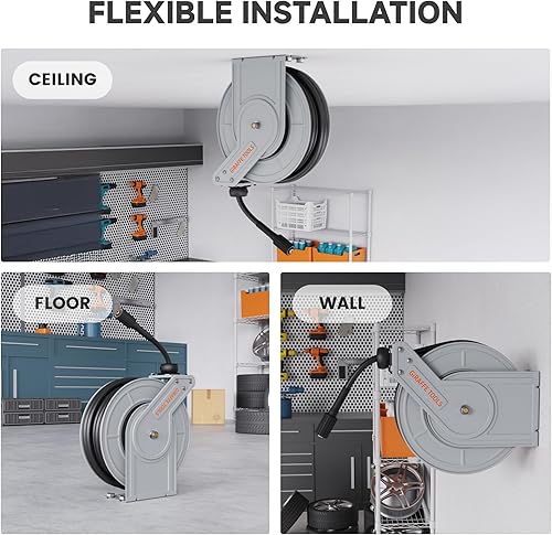 Miniatura 6 de Giraffe Tools Carrete de manguera para lavadora a presión de 65 pies, carrete de manguera de lavadora eléctrica de 3200 PSI, carrete de manguera