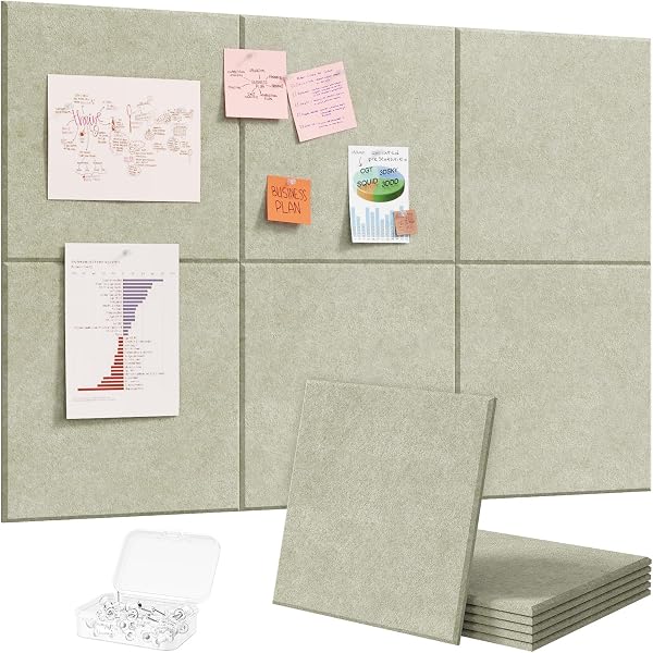 Lifewit Duża Filcowa Tablica z Samoprzylepnym Mocowaniem, 90x60cm Cork Board Alternatywa na Ścianę, 6-Pack Vision Board Tablica z 30 Pinezkami do Biura i Pokoju, Szałwiowa Zieleń
