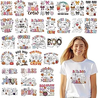 30 Sheets Nurse Halloween Iron on Transfers Boo Boo Crew Dtf Transfers Ready to Press Heat Patches Spooky Nurse Funny Ghost Transfer Vinyl Stickers Decals for T Shirts Clothing Bag Pillow DIY Craft