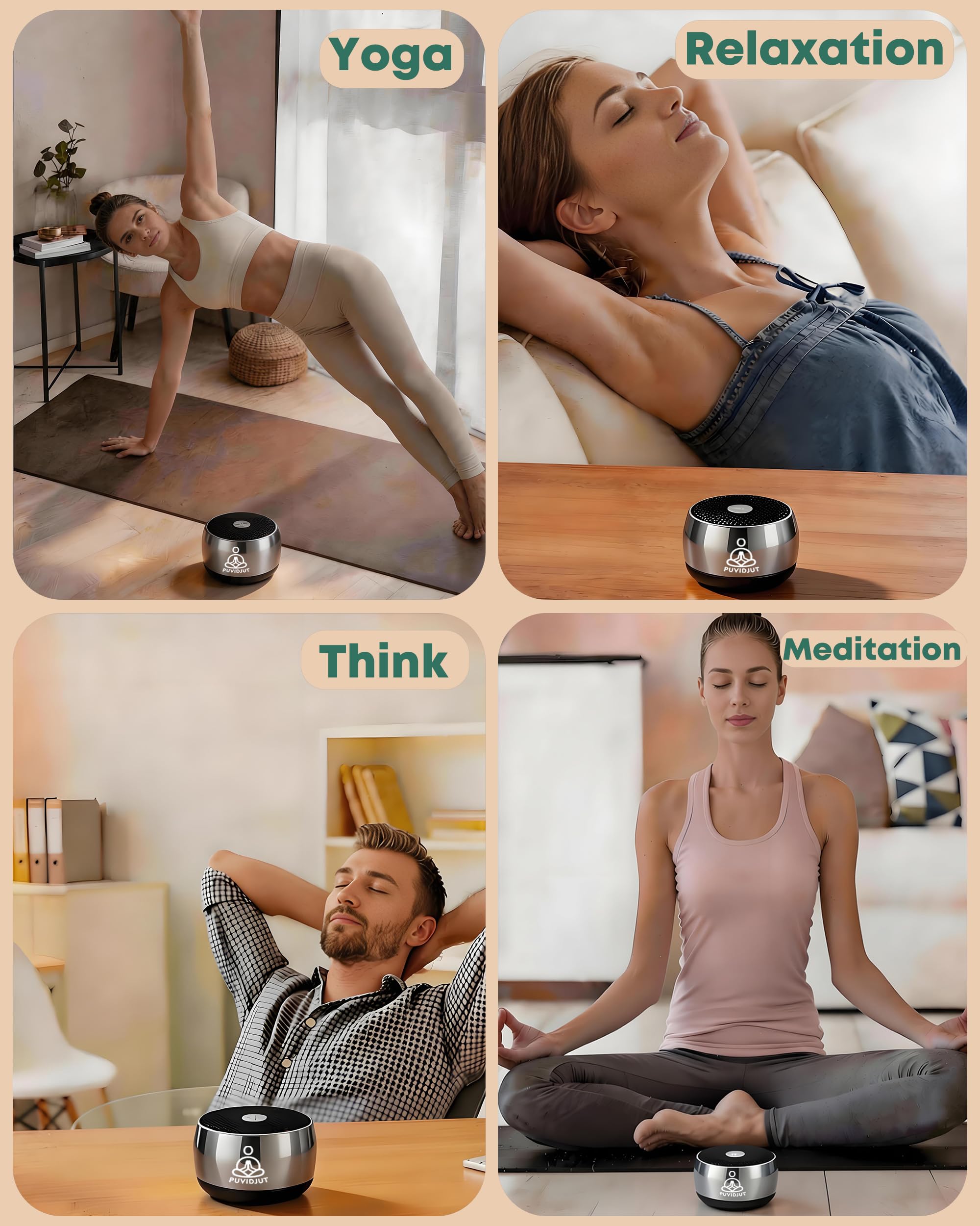 Klangfrequenz-Maschine, PUVIDJUT Meditationston-Heilgerät – Solfeggio-Bad für Yoga, Achtsamkeit, Meditation, Singtherapie-System von Chakra und Stress