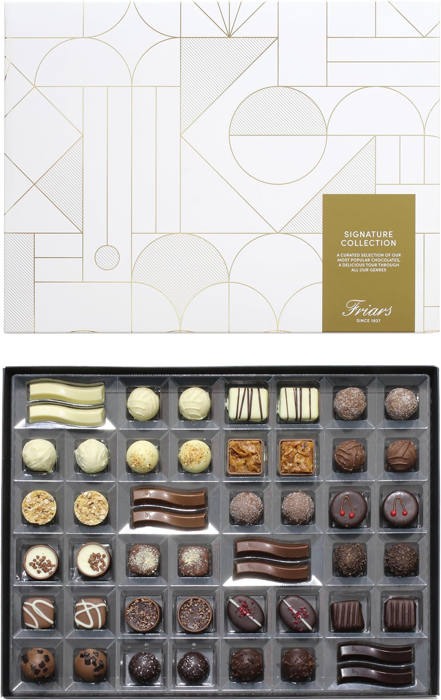 Friars Signature Chocolate Selection box - 48 Chocs | Truffles, Caramel, Liqueurs, Fruits, White, Milk & Dark Chocs | Premium Chocolates For Special Occasions & Gifts