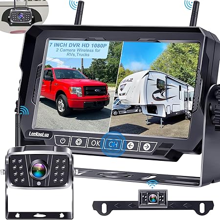 Amazon.com: RV Backup Camera Wireless Dual Cameras: One for Trailer One ...