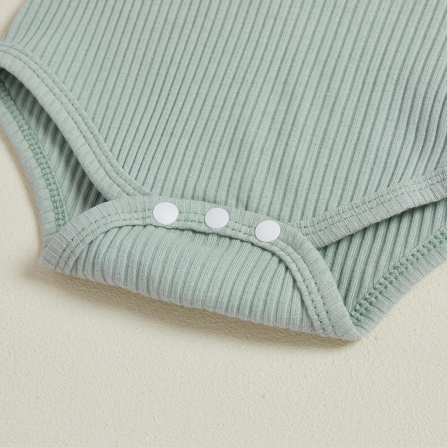 Newborn Baby Boy Clothes Long Sleeve Ribbed Bodysuit Pants Hat 3-Piece Outfit Set - Image 5