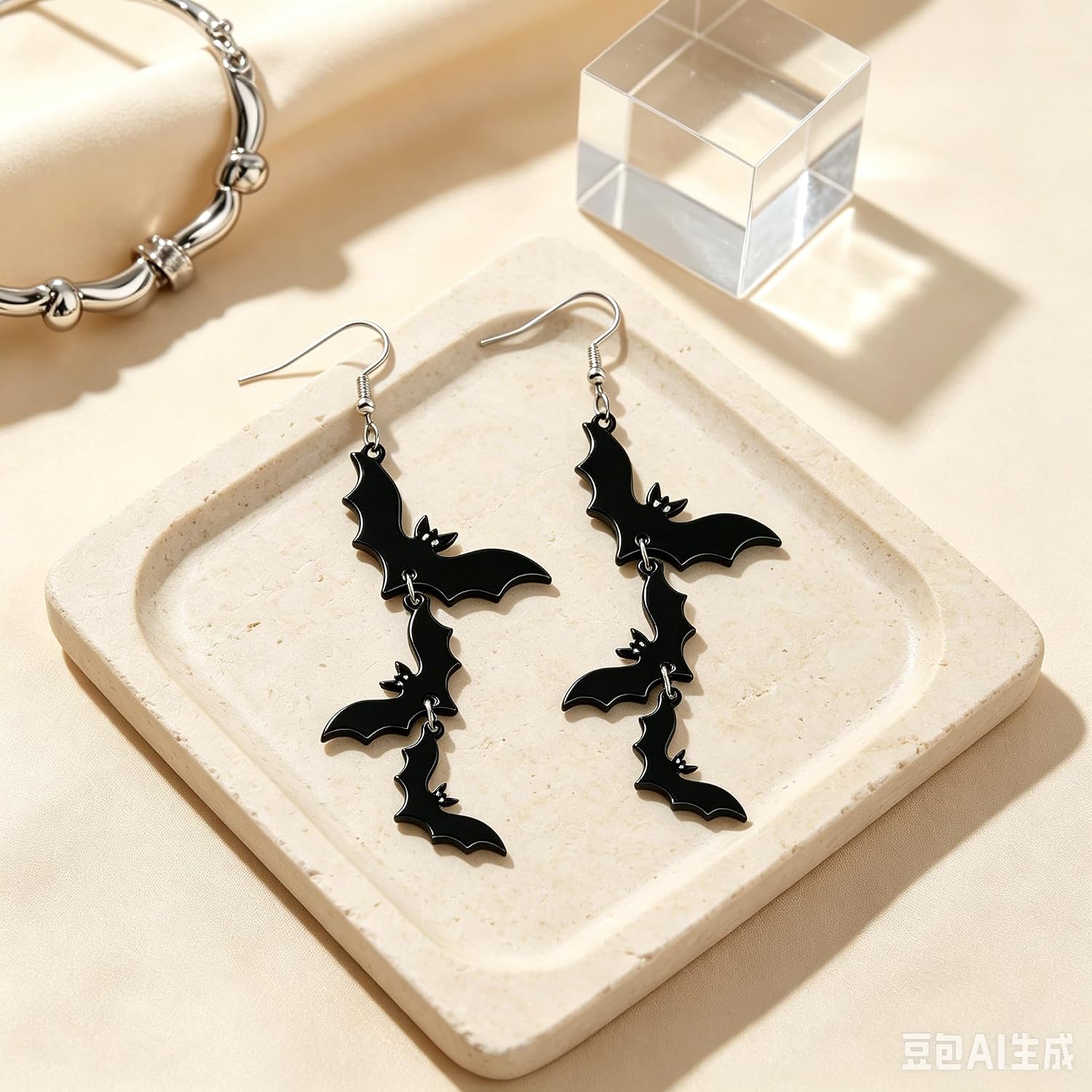 Bat Earrings for Women Unique Diverse Black Bat Dangle Hook Earrings Party Accessories Gothic Spooky Vampire Earrings Halloween Gifts image 5