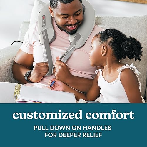 Miniatura 6 de HoMedics Masajeador de cuello con calor - Pro Therapy Elite portátil, shiatsu ajustable y masaje de vibración, bronceado