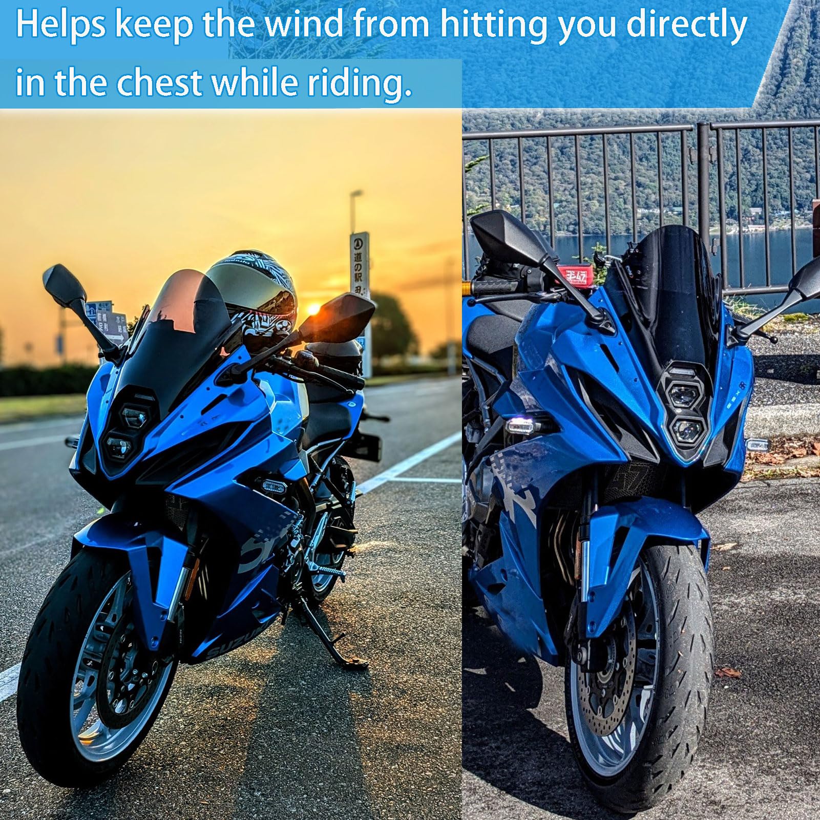 Parabrezza Per Moto Compatibile Con GSX 8R GSX-8R 2024-2025, Carenatura Anteriore, Deflettore Antivento, Visiera In Policarbonato (Fumo Nero)